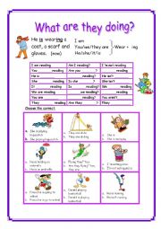 English Worksheet: What are they doing?