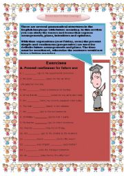 English Worksheet: present tense for future meanings