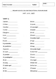 English Worksheet: 6th grade unit 1-2-3 vocabulary