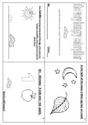 English Worksheet: the very hungry caterpillar minibook part 1  (1/2)