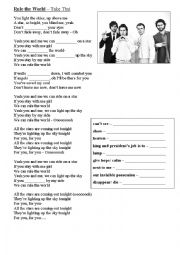 English Worksheet: Take That Rule the world