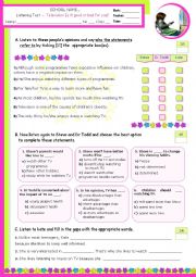 English Worksheet: Television  -  is it good or bad for you?