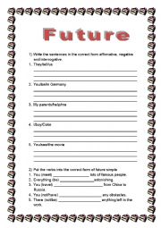 English Worksheet: Future tense