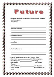 English worksheet: Future tense