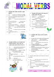 English Worksheet: MODAL VERBS