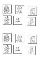 English worksheet: family and feelings board game