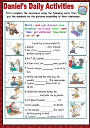 English Worksheet: everyday activities 