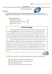 English Worksheet: Monthly Exam - Present Perfect tense