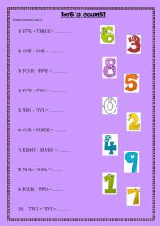 English Worksheet: LETS COUNT!