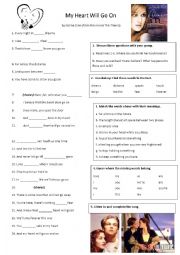 English Worksheet: My Heart Will Go On