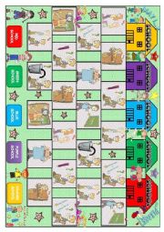 English Worksheet: Classroom Language Boardgame