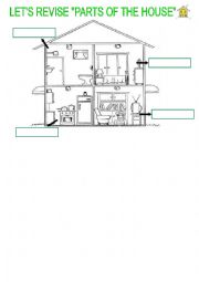 English Worksheet: Parts of the House and Elements we can find there