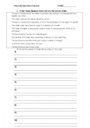 English Worksheet: Fairytale narrative structure 