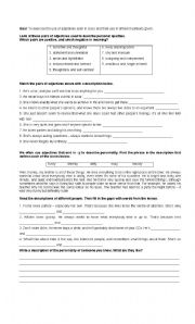 English worksheet: Adectives Guide