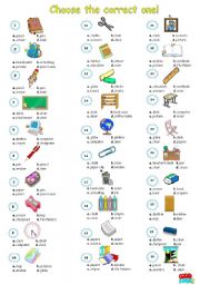 English Worksheet: School supplies *Multiple choice*