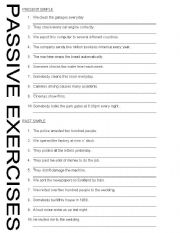 English Worksheet: PASSIVE PRACTICE:PRESENT SIMPLE AND PAST SIMPLE