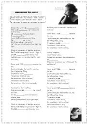 English Worksheet: ADELE-SOMEONE LIKE YOU