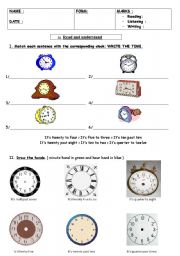 whats the time? test part 1 