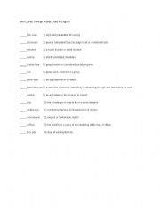 English Worksheet: Matching - Foreign Words Used in English