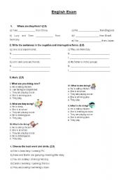 English worksheet: English test