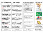 English Worksheet: describing a picture 