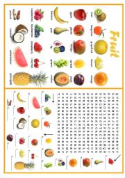 English Worksheet: FRUIT 2/3