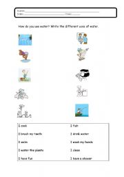 English Worksheet: How do you use water