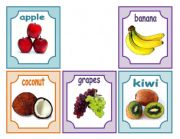 English Worksheet: Fruits Flashcards 1/2