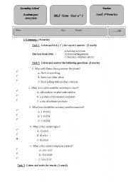 English Worksheet: mid term test