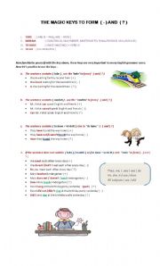 English Worksheet: MAGIC KEYS TO FORM ( - ) AND ( ? ) SENTENCE