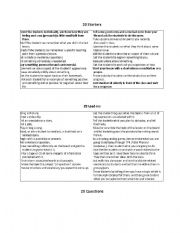 English Worksheet: 20 Starters