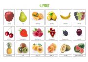 English Worksheet: FOOD PICTIONARY - Fruit
