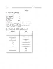 English worksheet: adjectives and nouns