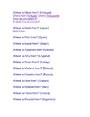 English worksheet: nationalities talk