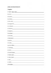 English Worksheet: Jobs and professions