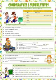 English Worksheet: Comparatives & Superlatives