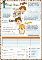 English Worksheet: Meet them... Reading/comprehension