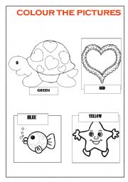 English Worksheet: COLOUR THE PICTURES
