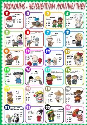 English Worksheet: Pronouns (Greycale + keys) Full editable