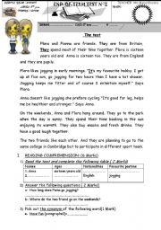 English Worksheet: end of term 2  8th form