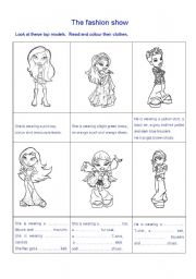 English Worksheet: the fashion show