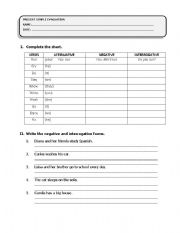English Worksheet: Present simple test
