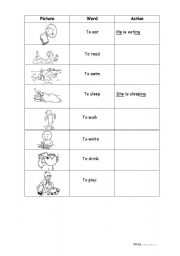 English worksheet: Actions