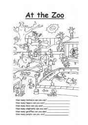 English Worksheet: At the zoo