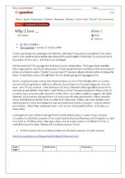 English Worksheet: Why I love fat babies? Reading comprehension