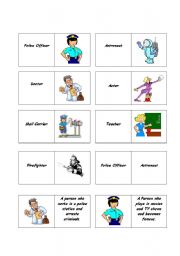 English Worksheet: Jobs Dominoes Game