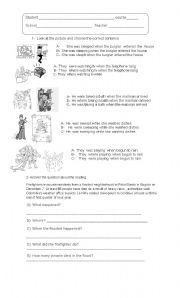 English Worksheet: Past continuous