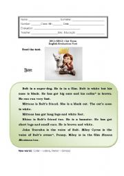 English Worksheet: English Test - 6th grade