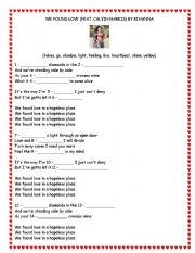 English Worksheet: We found love - Rihanna