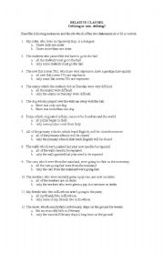 English Worksheet: Relative clause